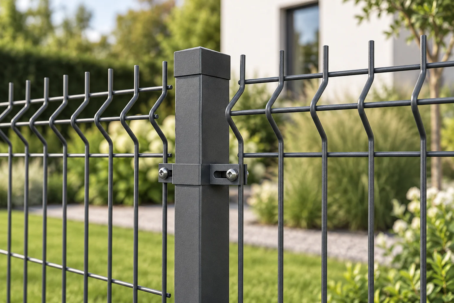 Detail von Pfosten, Halterung und 3D-Sicke - Visualisierung